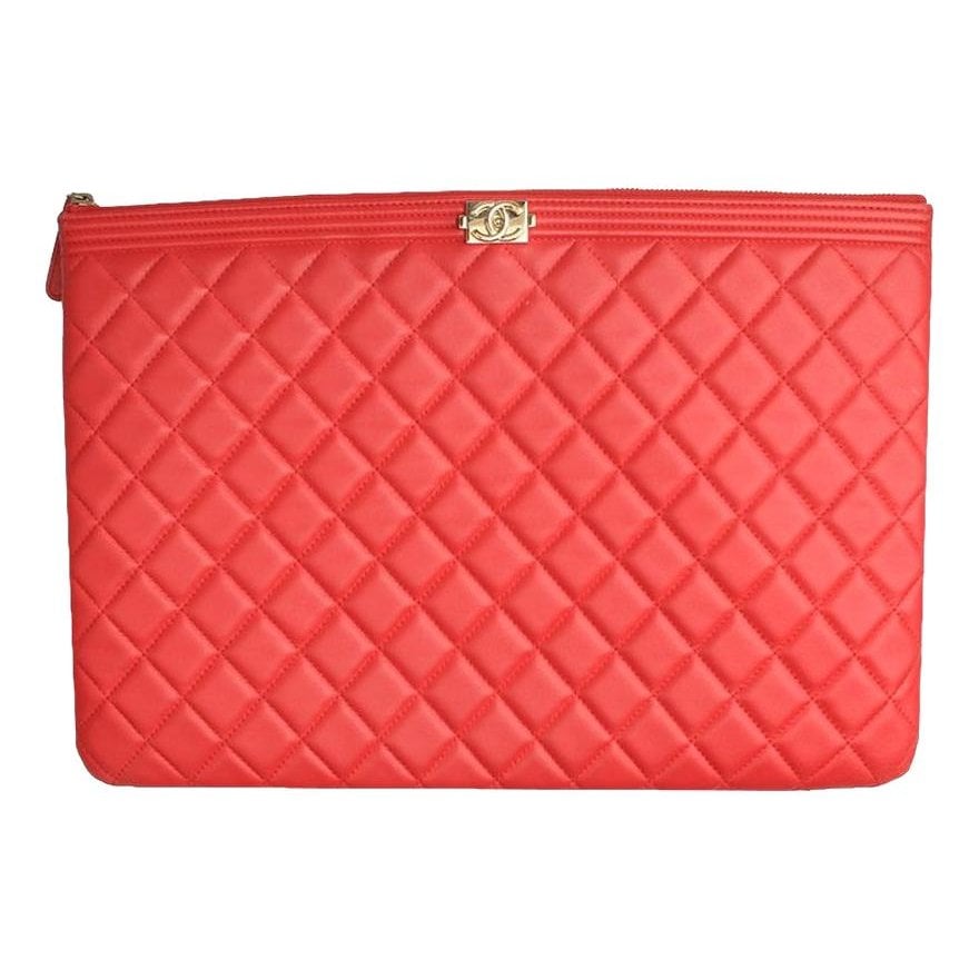 Leather clutch bag