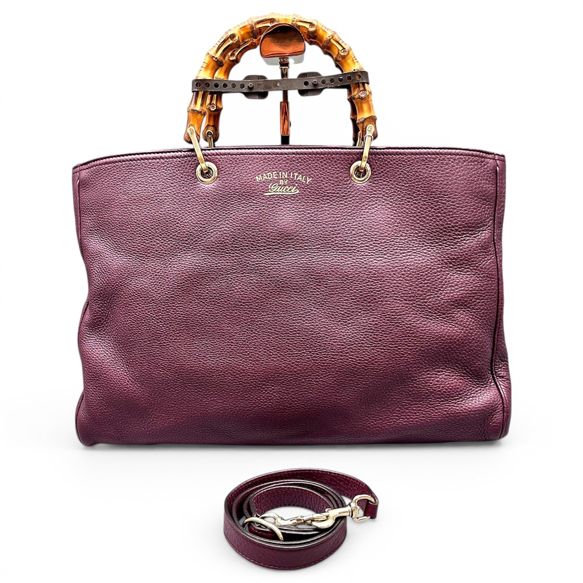 Bamboo Shopper leather handbag