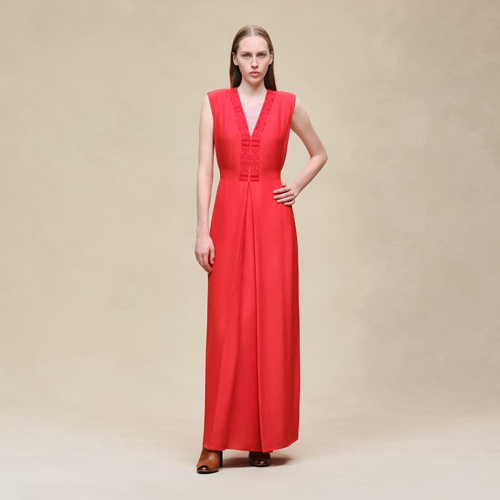 Rouge Amazone Sleeveless Embroidered Caftan