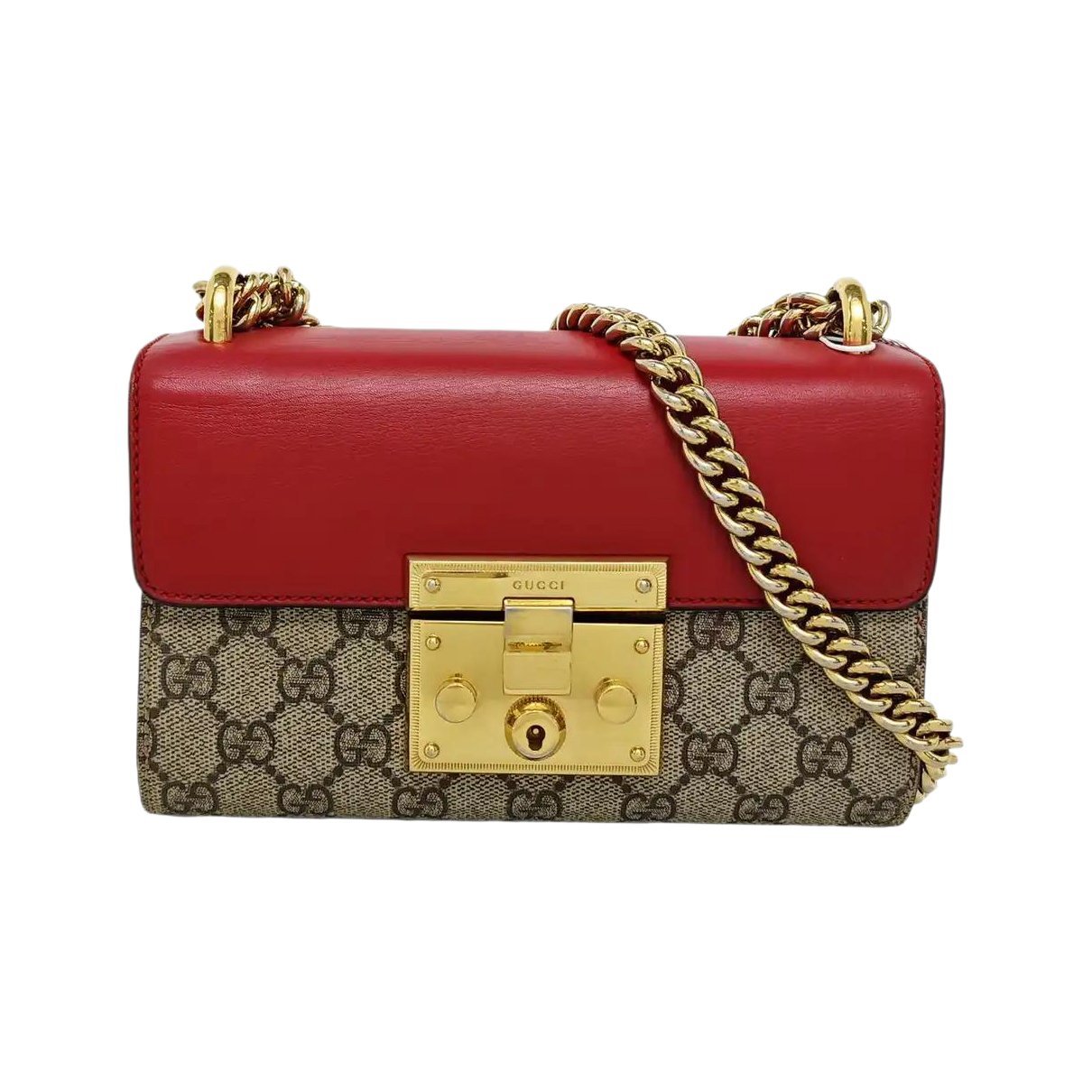 Padlock leather handbag