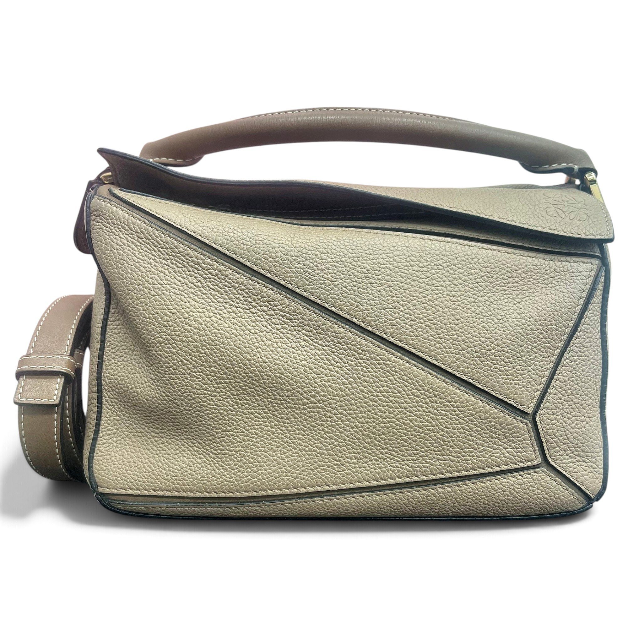 Puzzle leather handbag