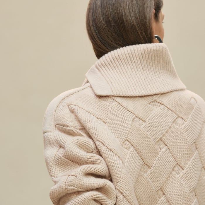 Beige Naturel Cashmere Long-sleeve Sweater
