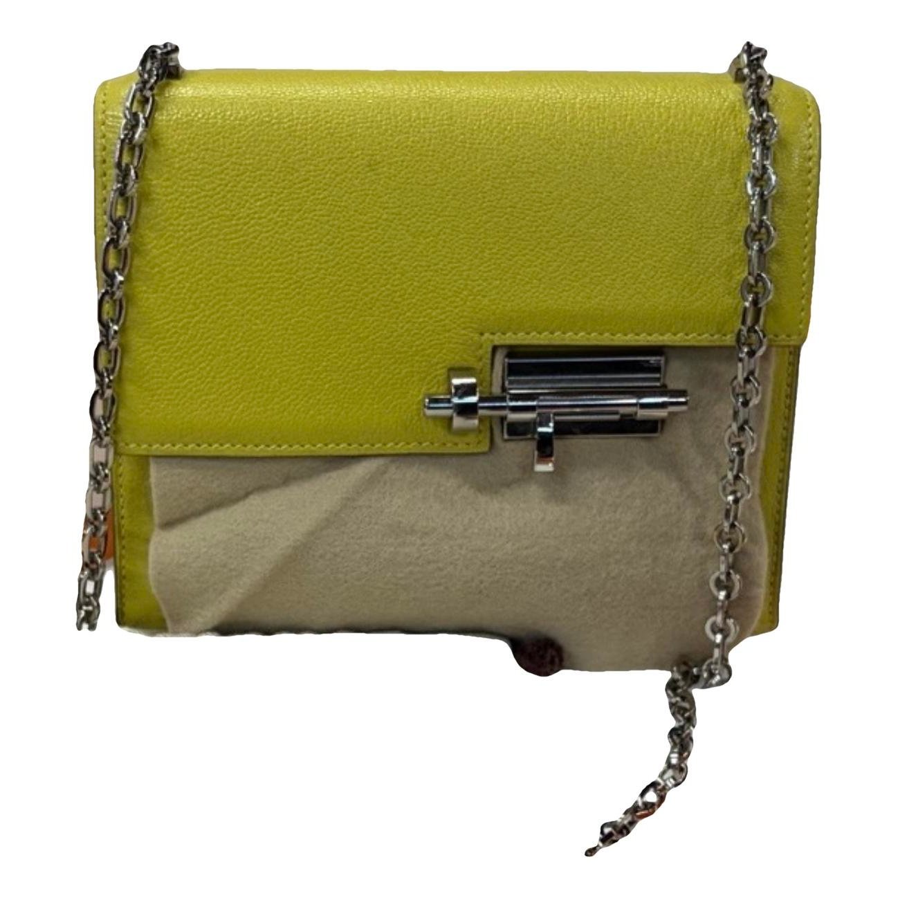 Hermes Verrou 21 Strap Handbag Lime