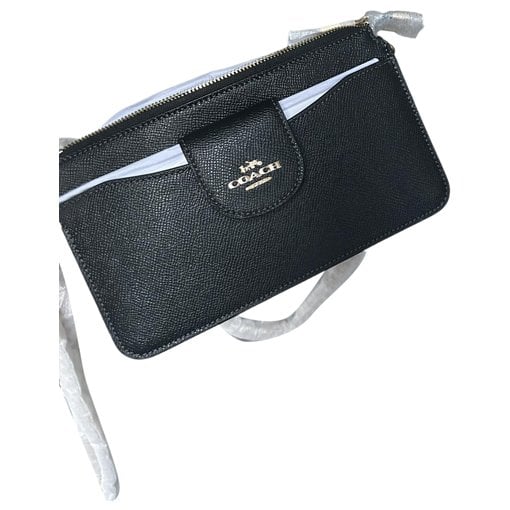 Leather clutch bag
