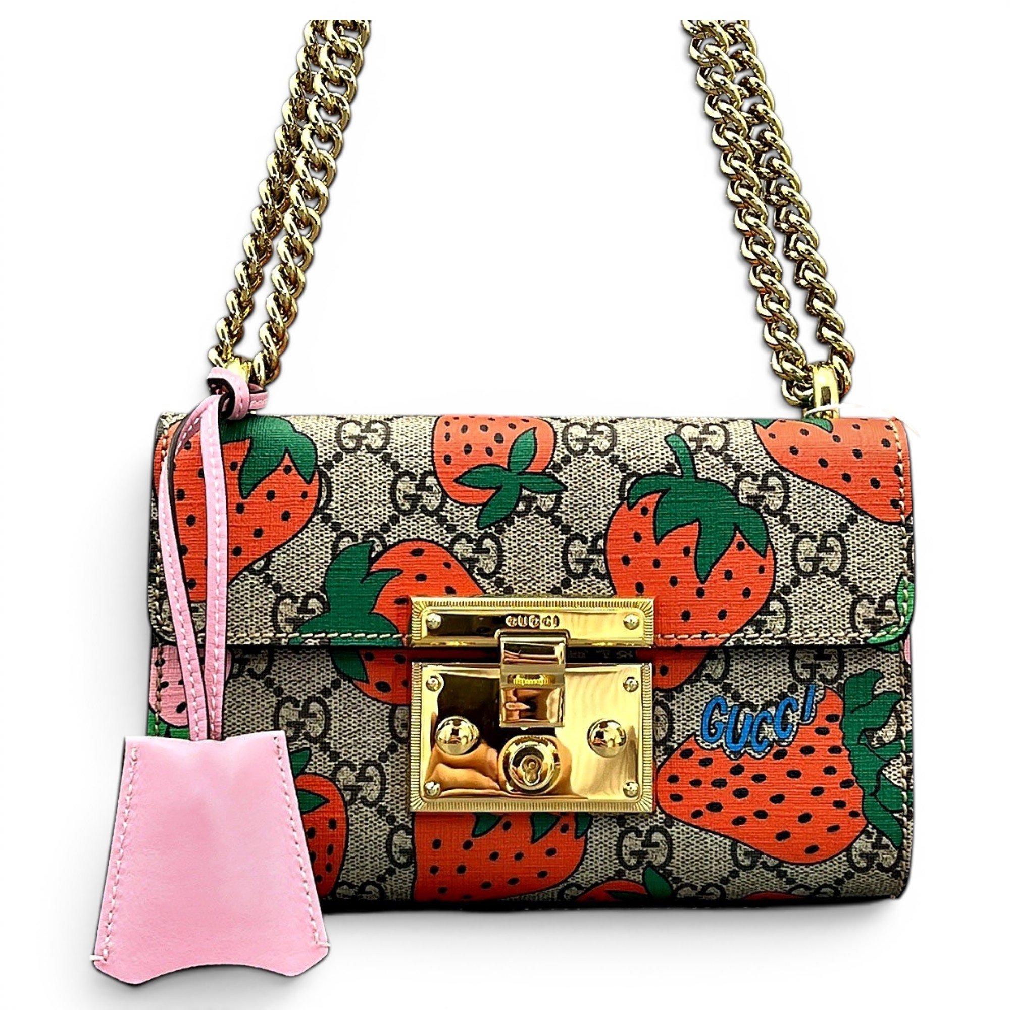 Padlock leather handbag