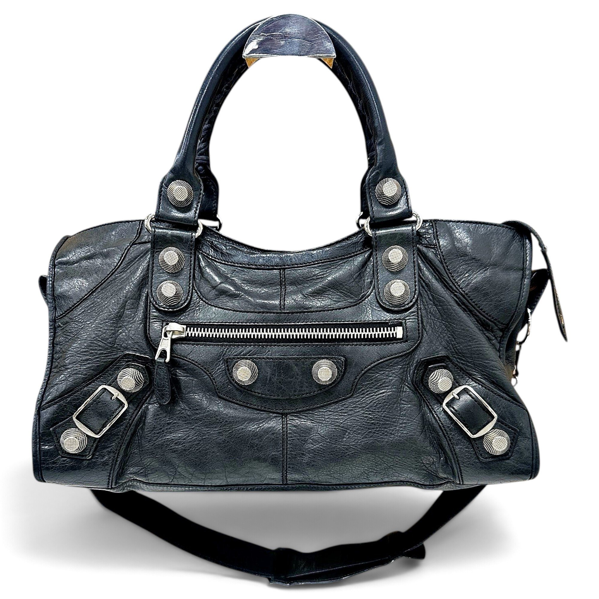City leather handbag