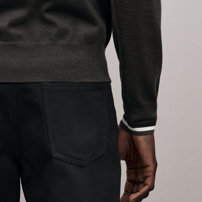 Kaki "Rayures & Twist" Zipped Jacket