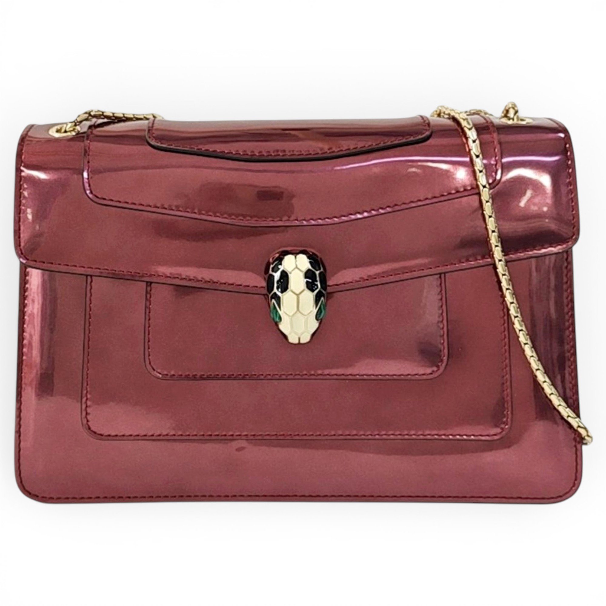 Serpenti patent leather handbag