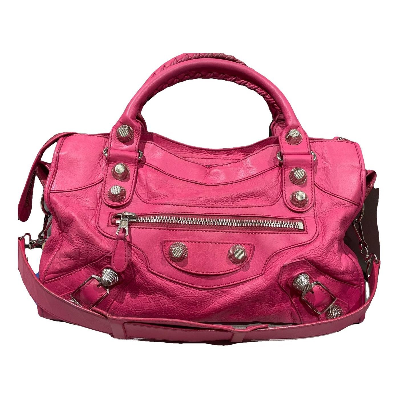 City leather handbag