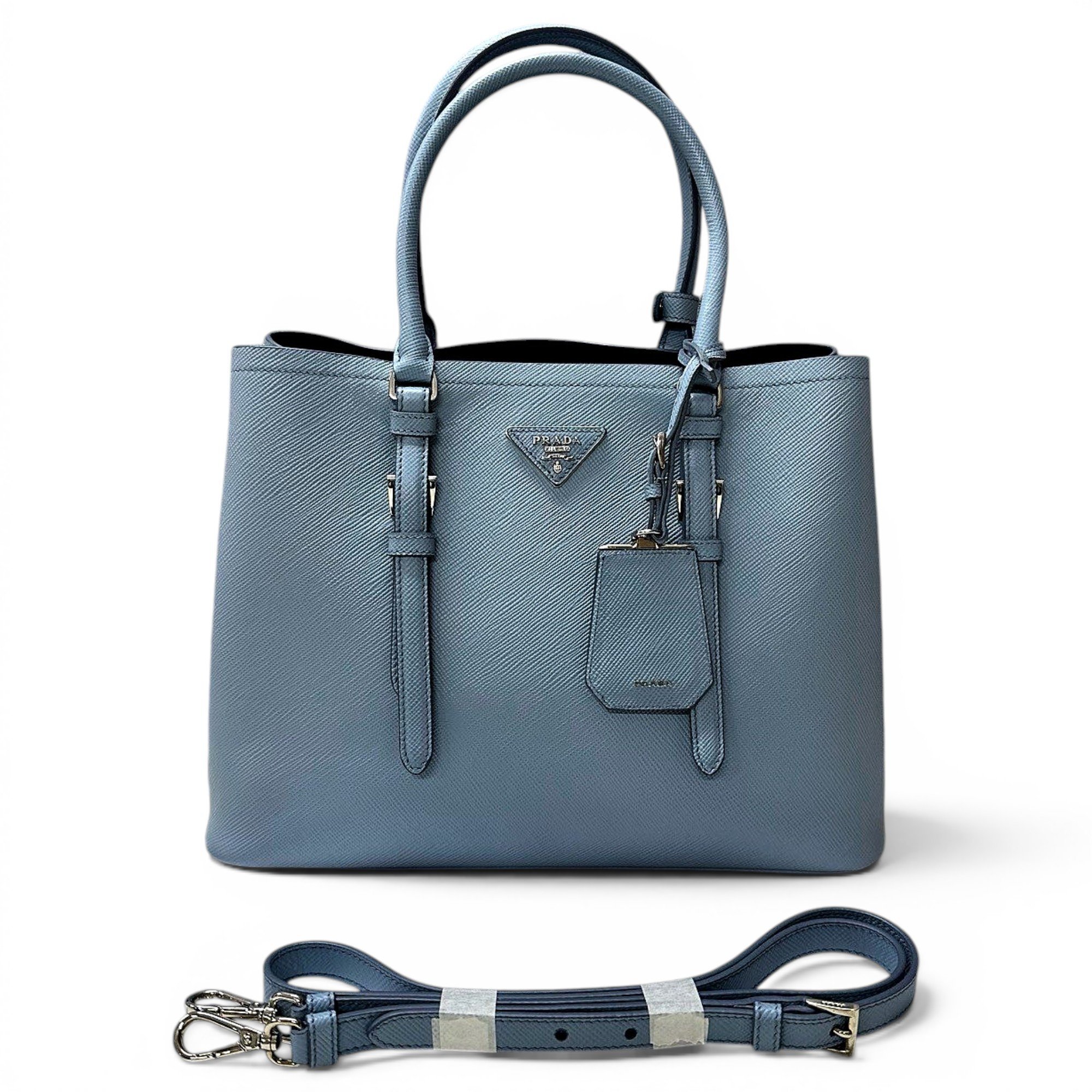 Double leather handbag