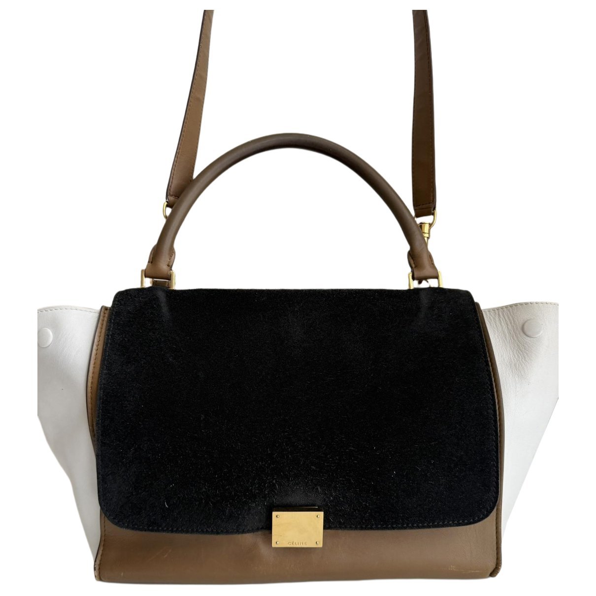 Trapèze leather handbag