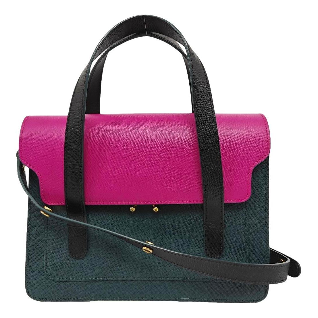 Trunk leather crossbody bag