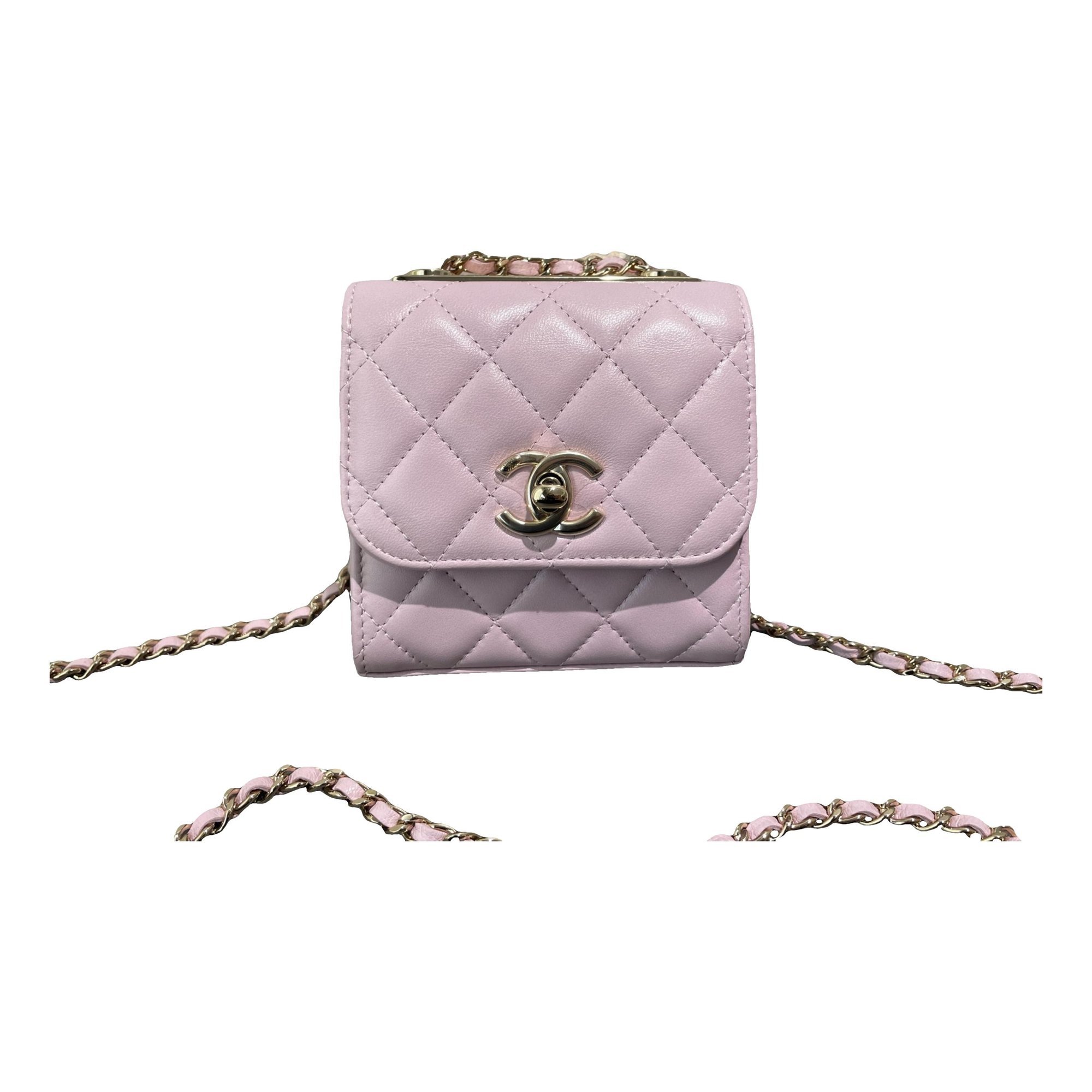 Trendy CC leather crossbody bag