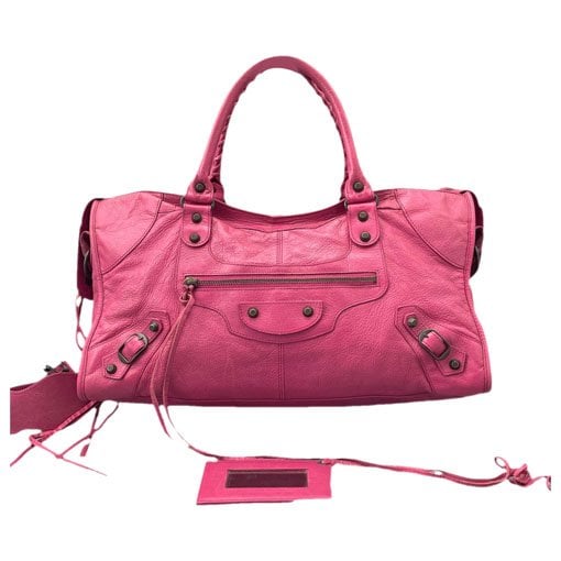 City leather handbag