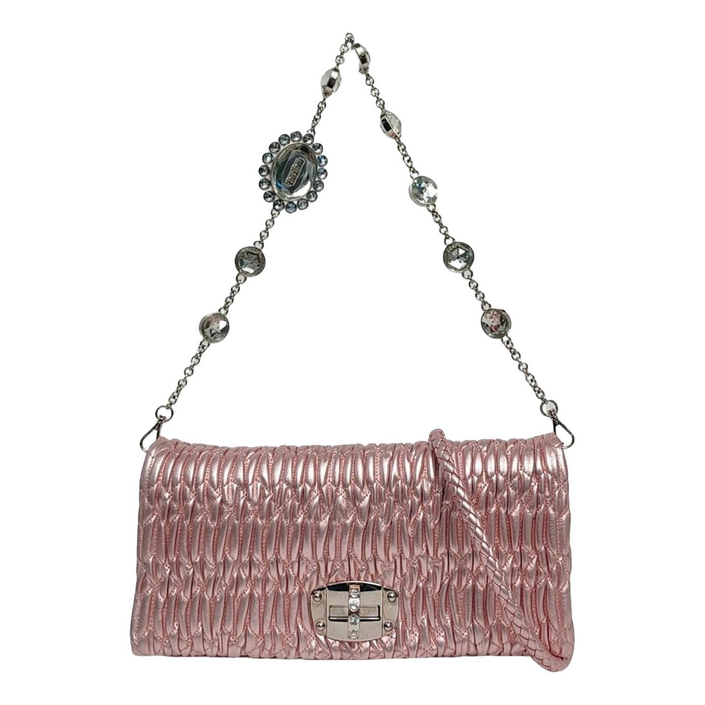 Miu Crystal leather handbag