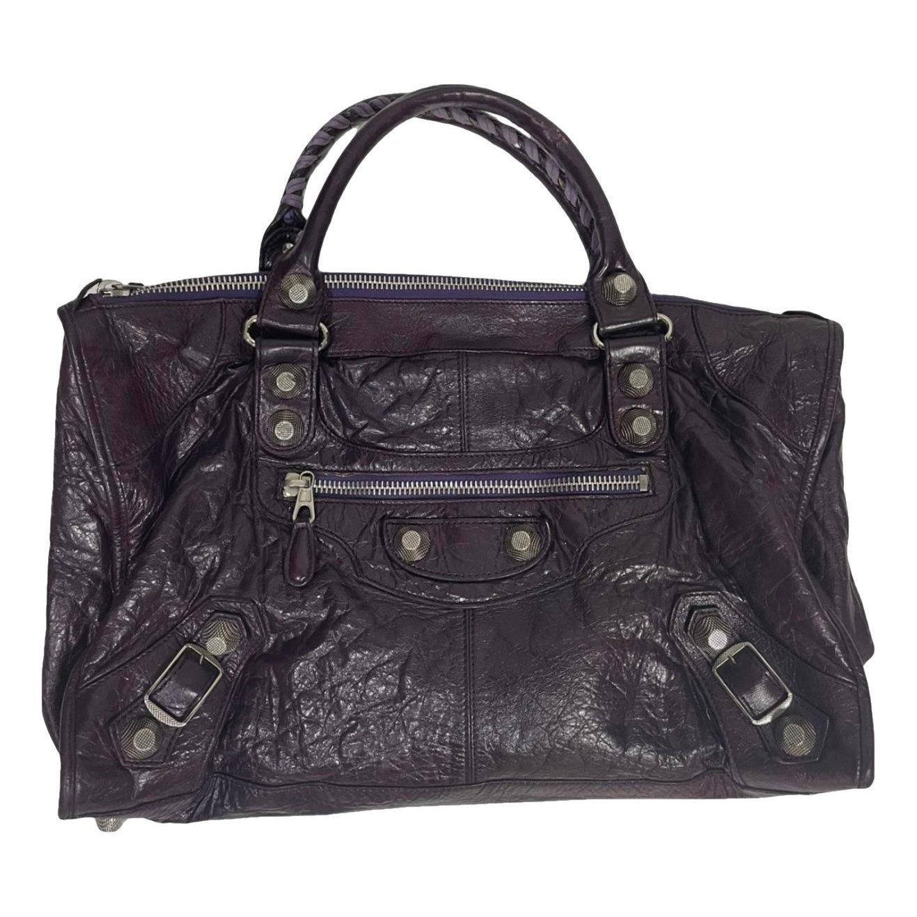 City leather handbag