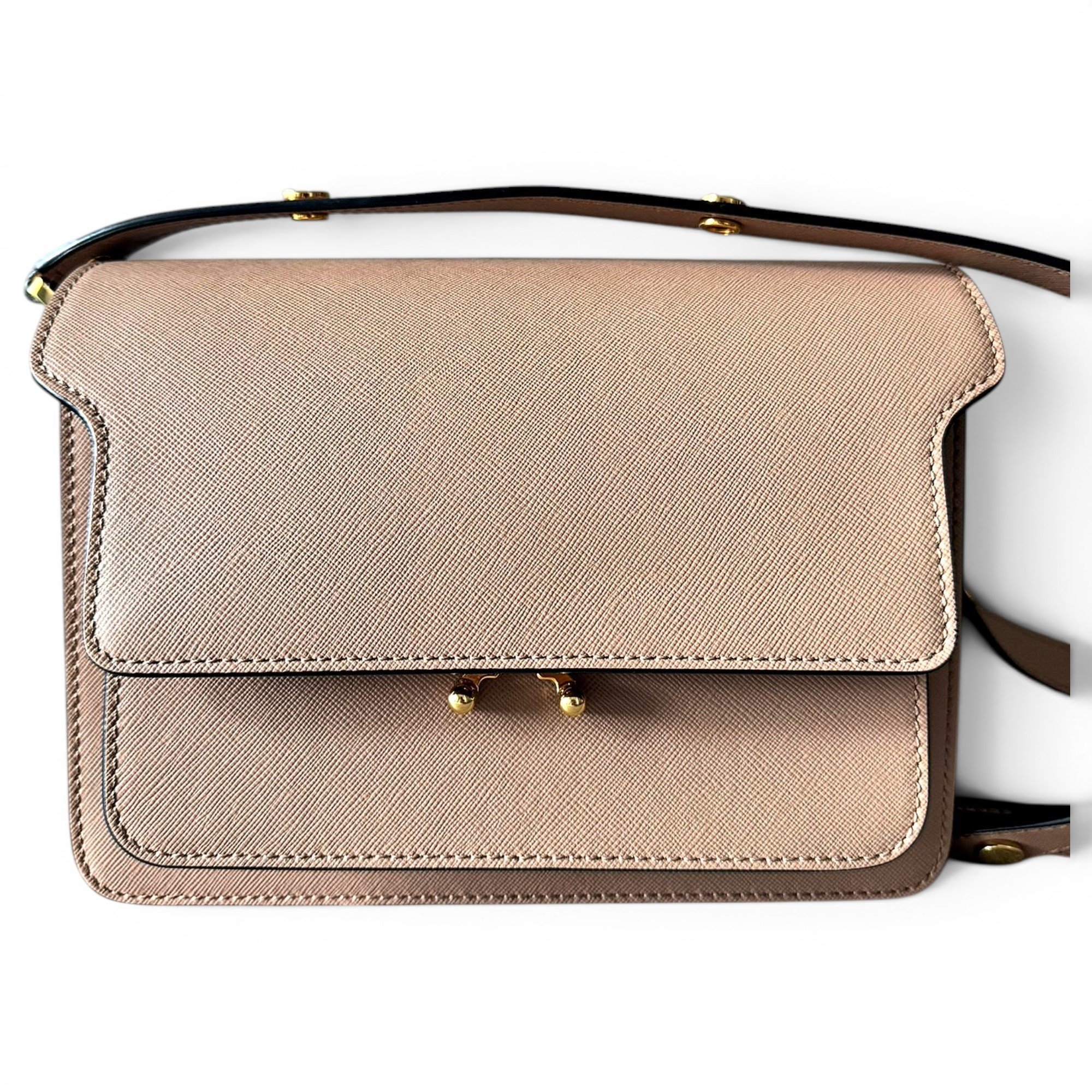 Trunk leather crossbody bag