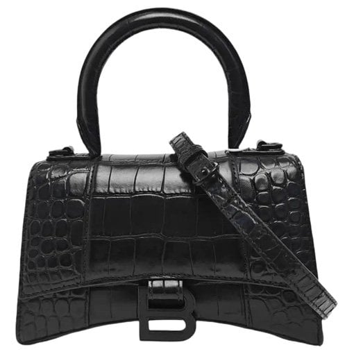 Hourglass leather handbag