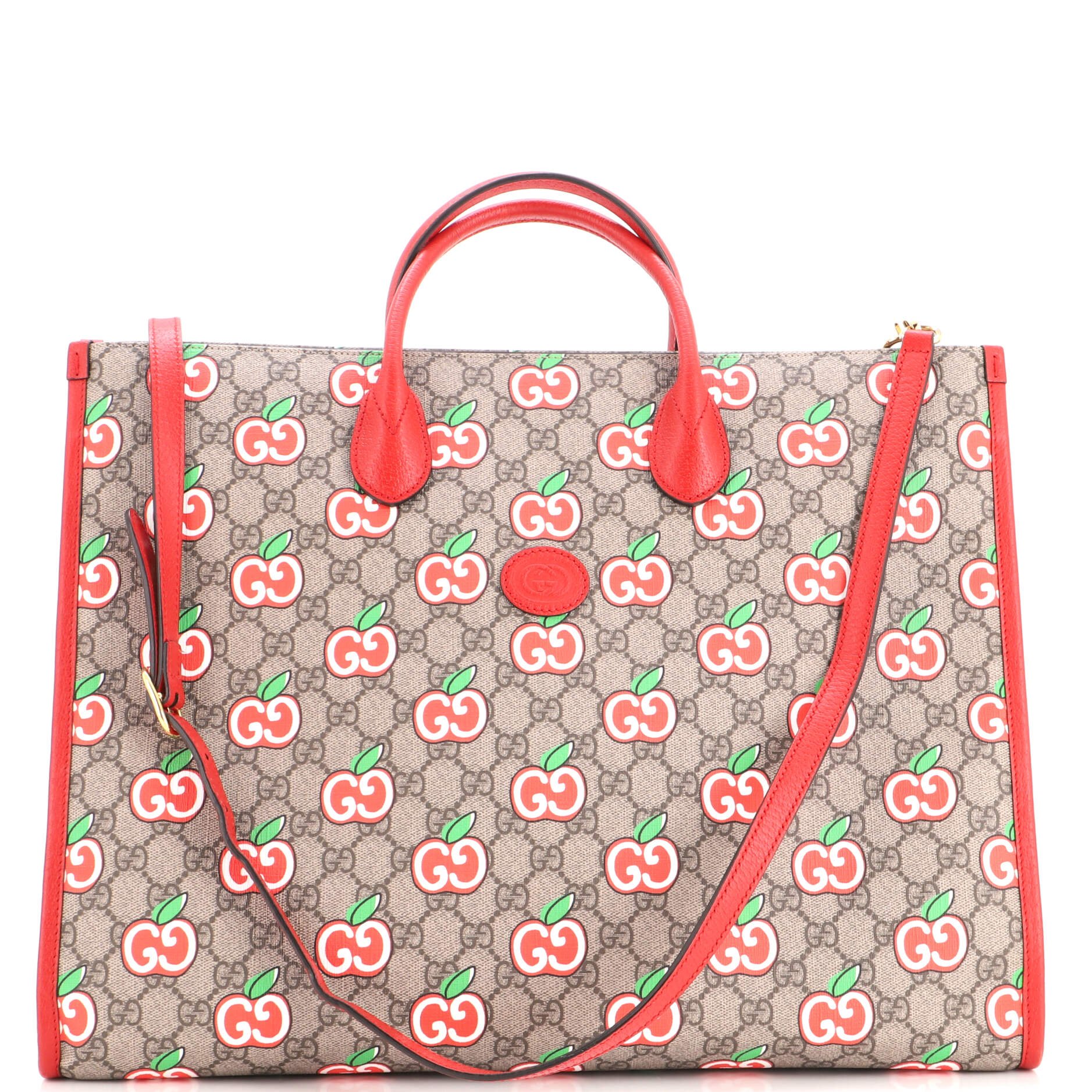 Convertible Open Tote Apple GG Coated Canvas Large