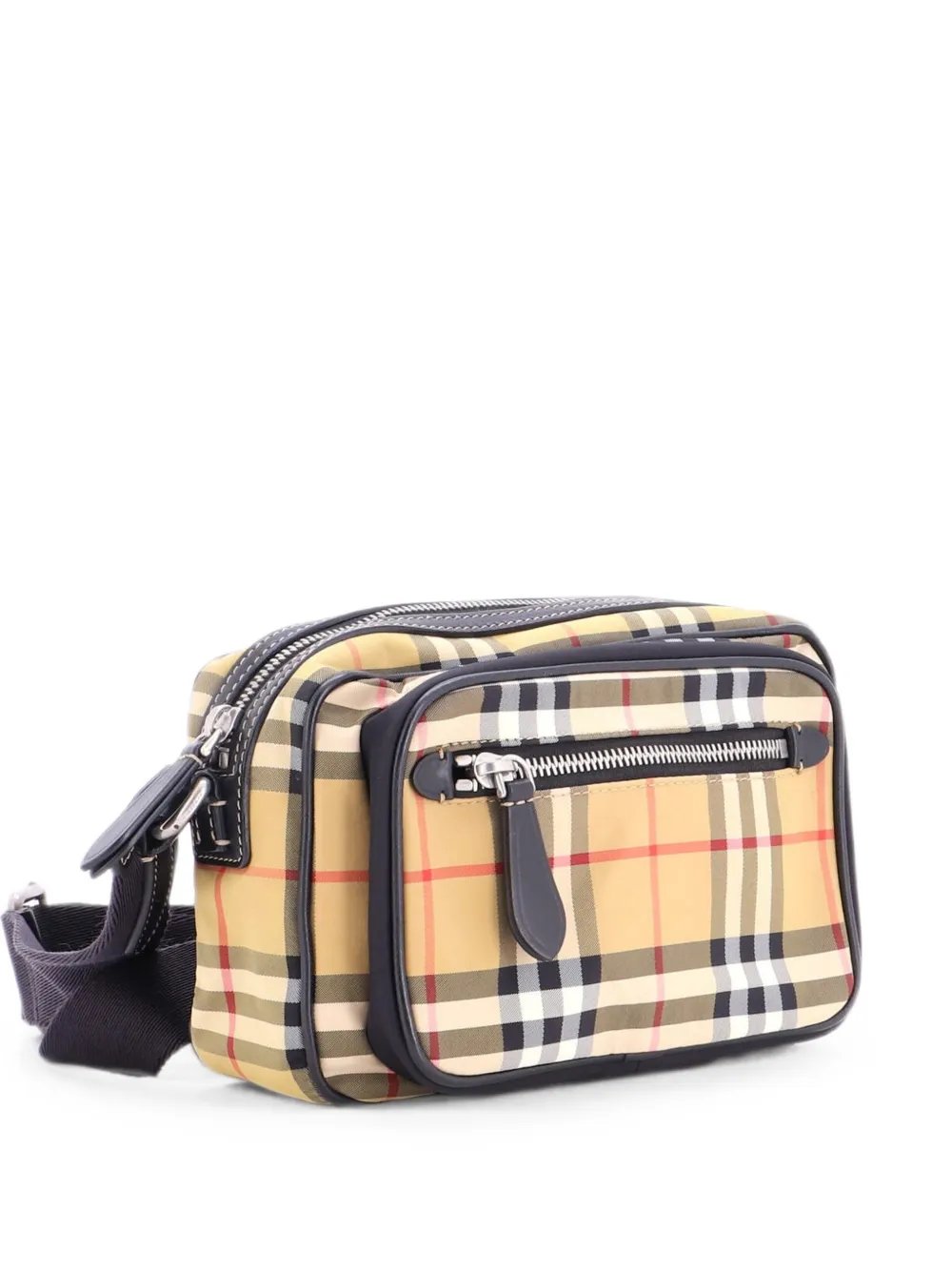 Front Pocket Vintage Check Canvas crossbody bag