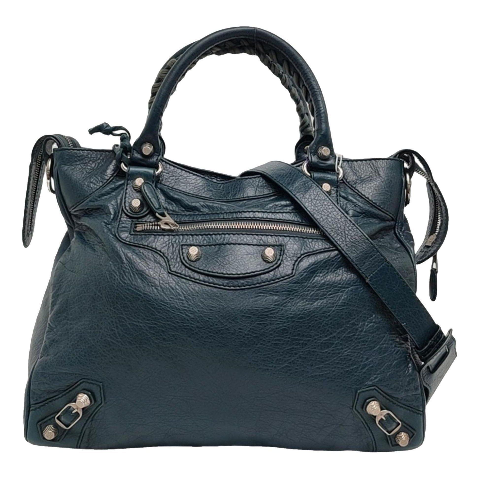 City leather handbag
