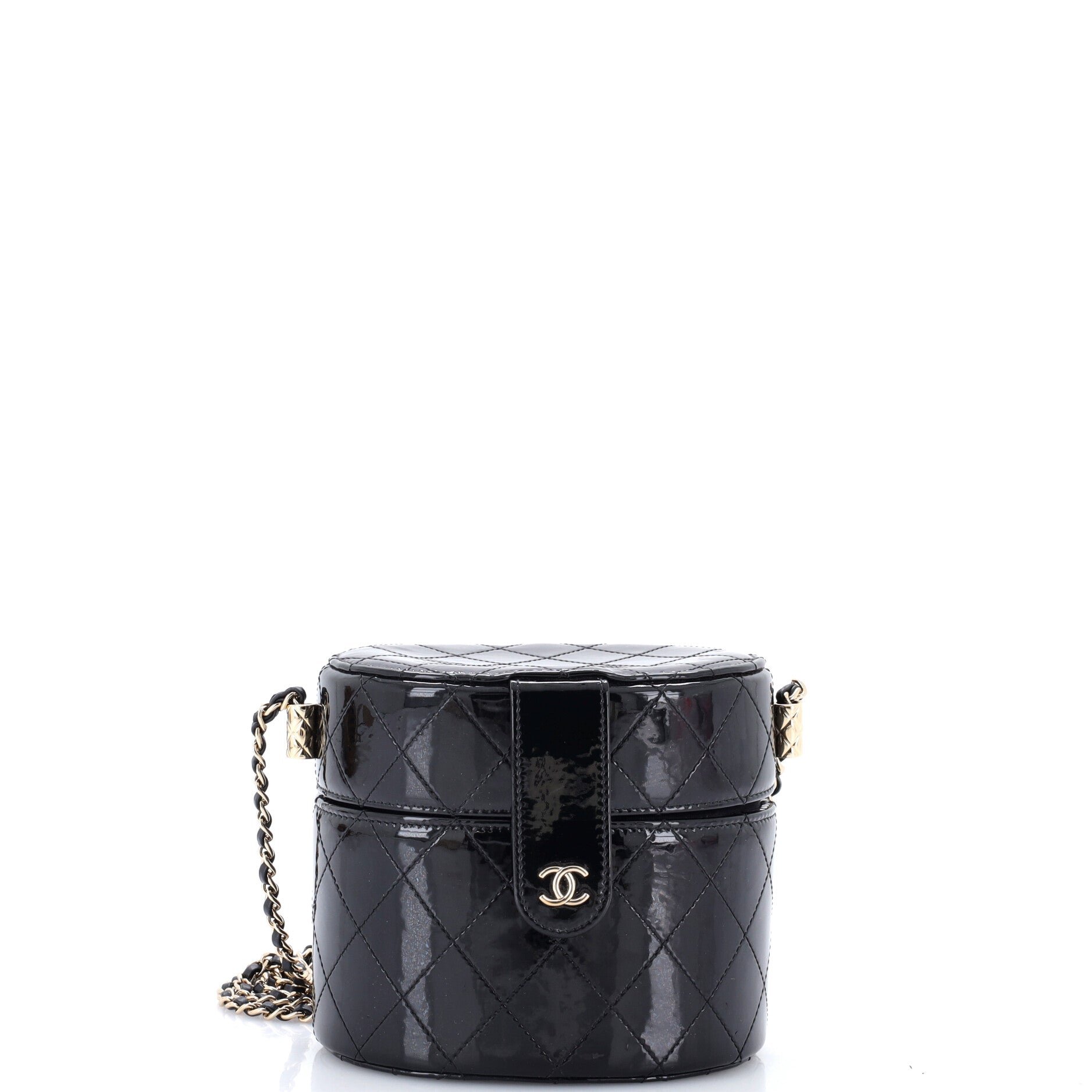 CC Allure Vanity Case with Chain Quilted Patent Mini