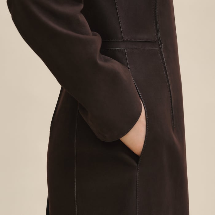 Marron Ébène Fitted Coat