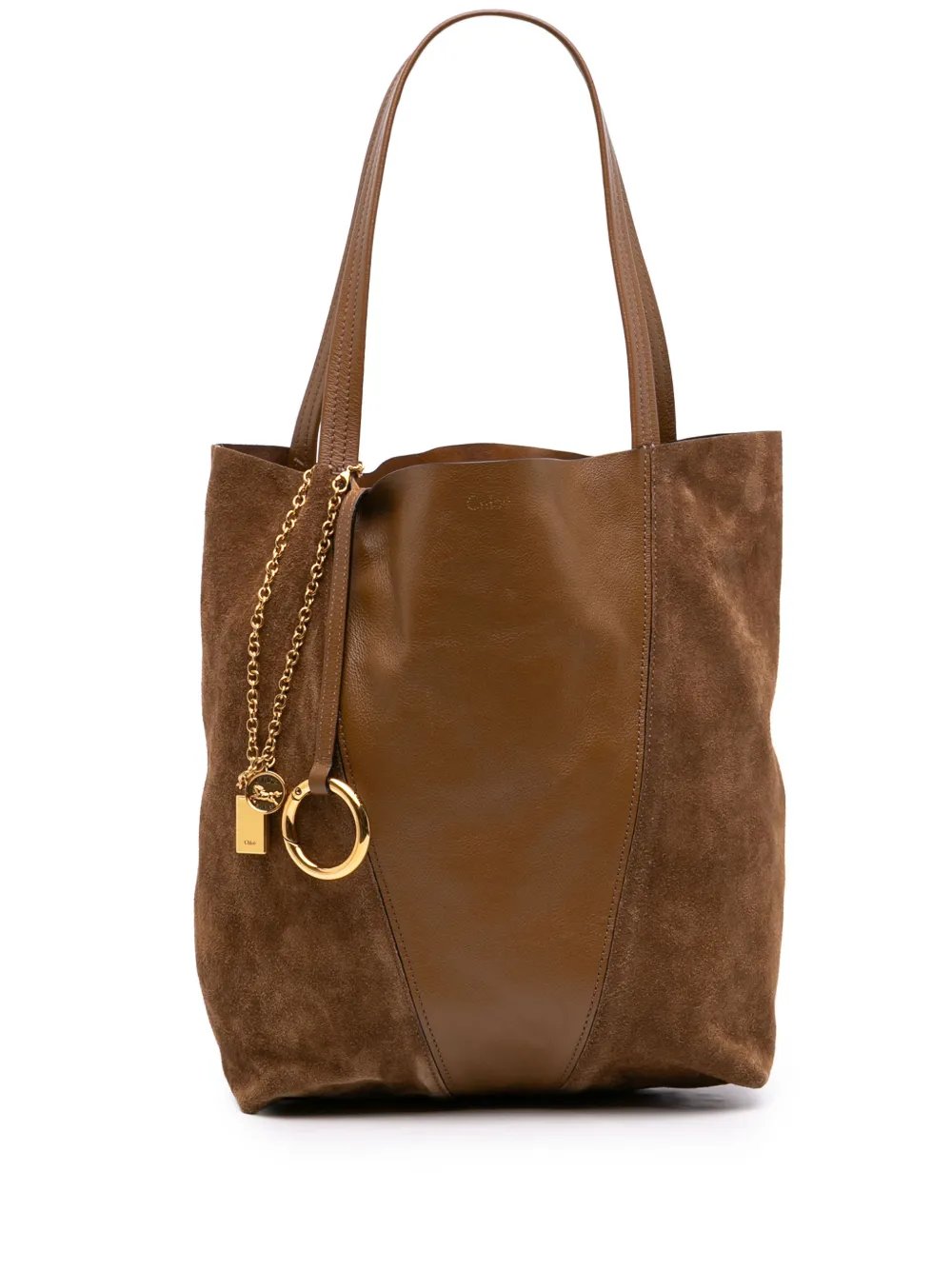Chloe 2025-2026 Suede and Grained Buffalo Leather Spin tote bag