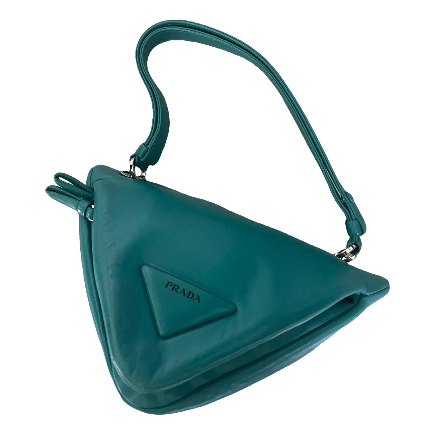 Triangle leather crossbody bag