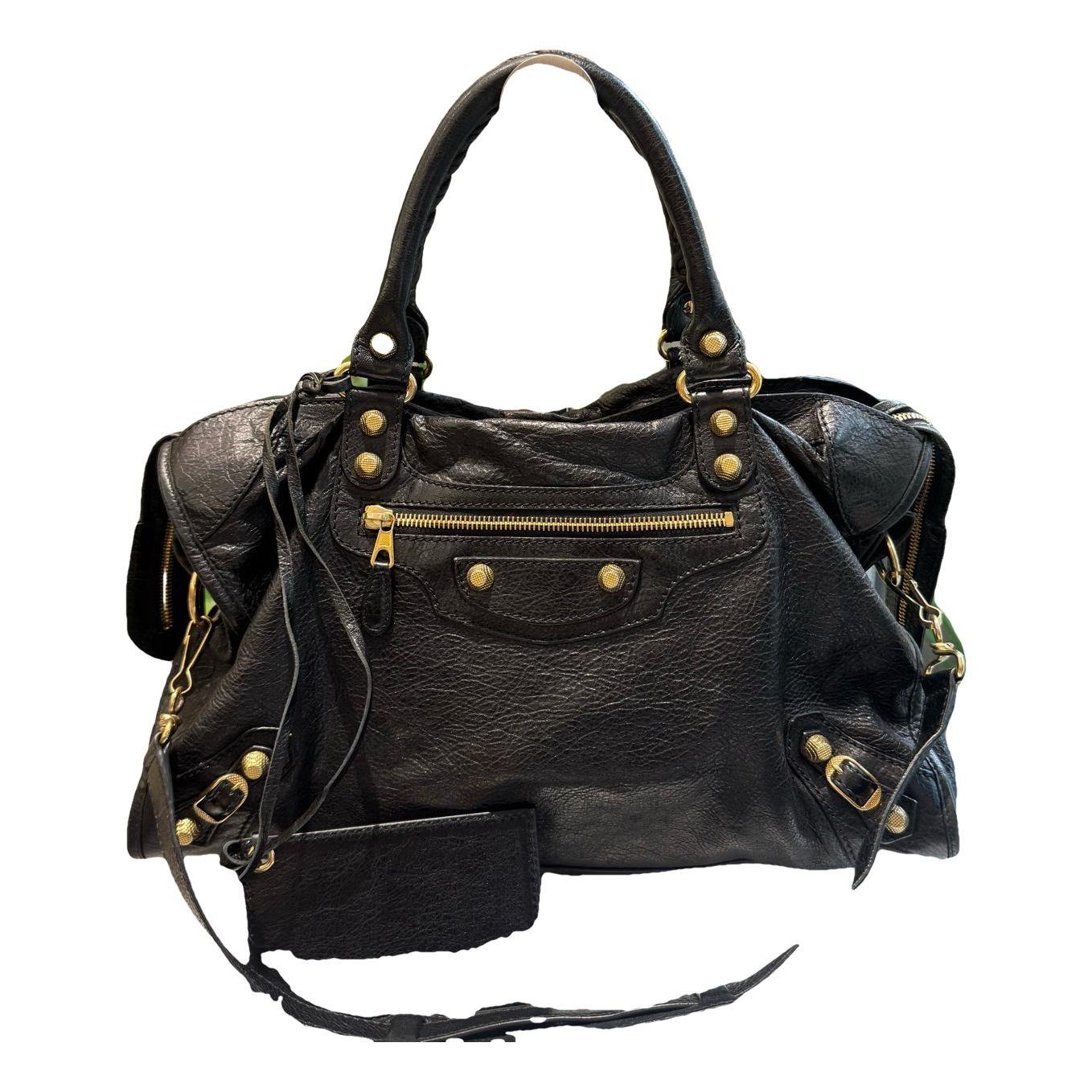 City leather handbag
