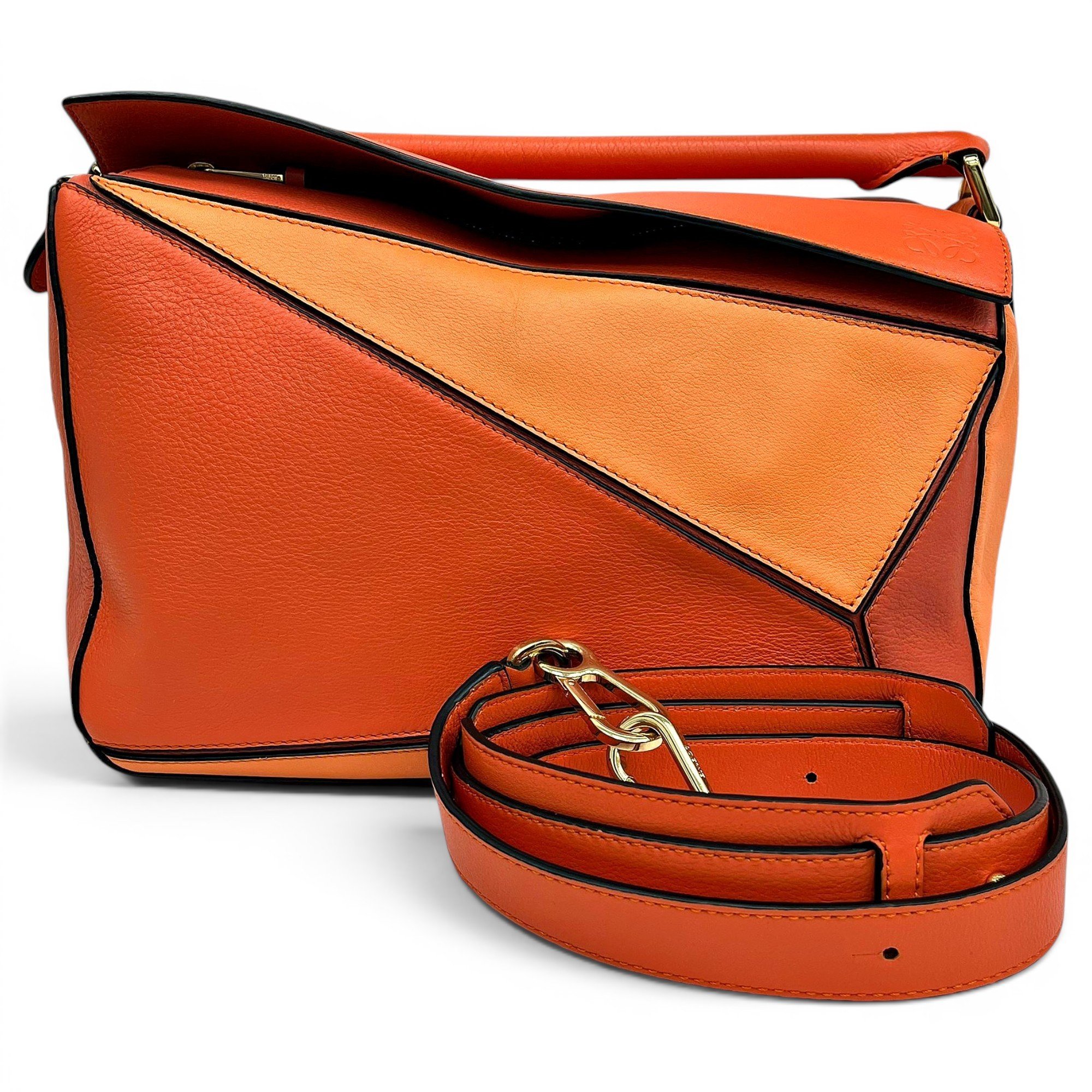 Puzzle leather handbag