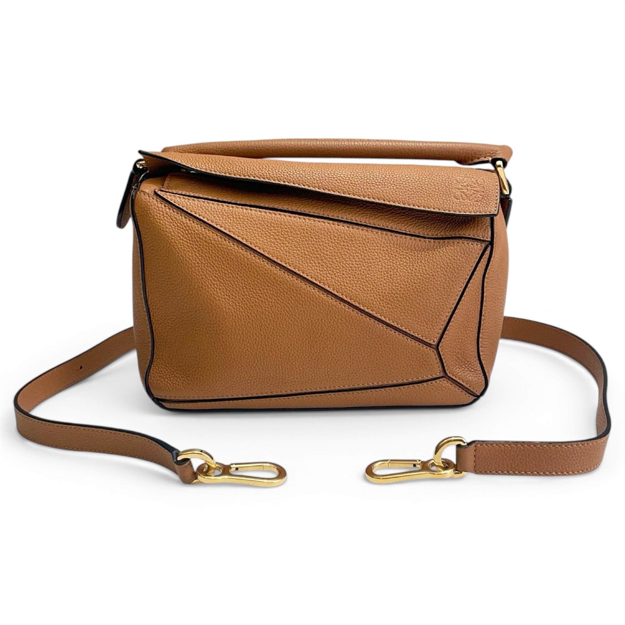 Puzzle leather handbag