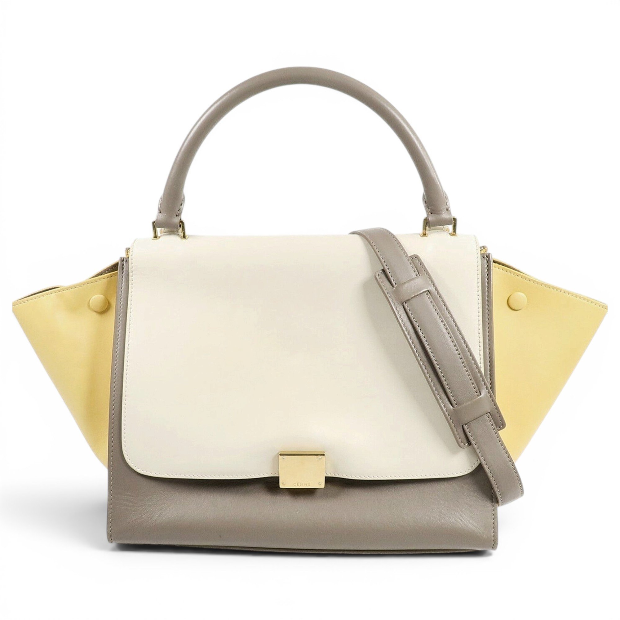 Trapèze leather handbag