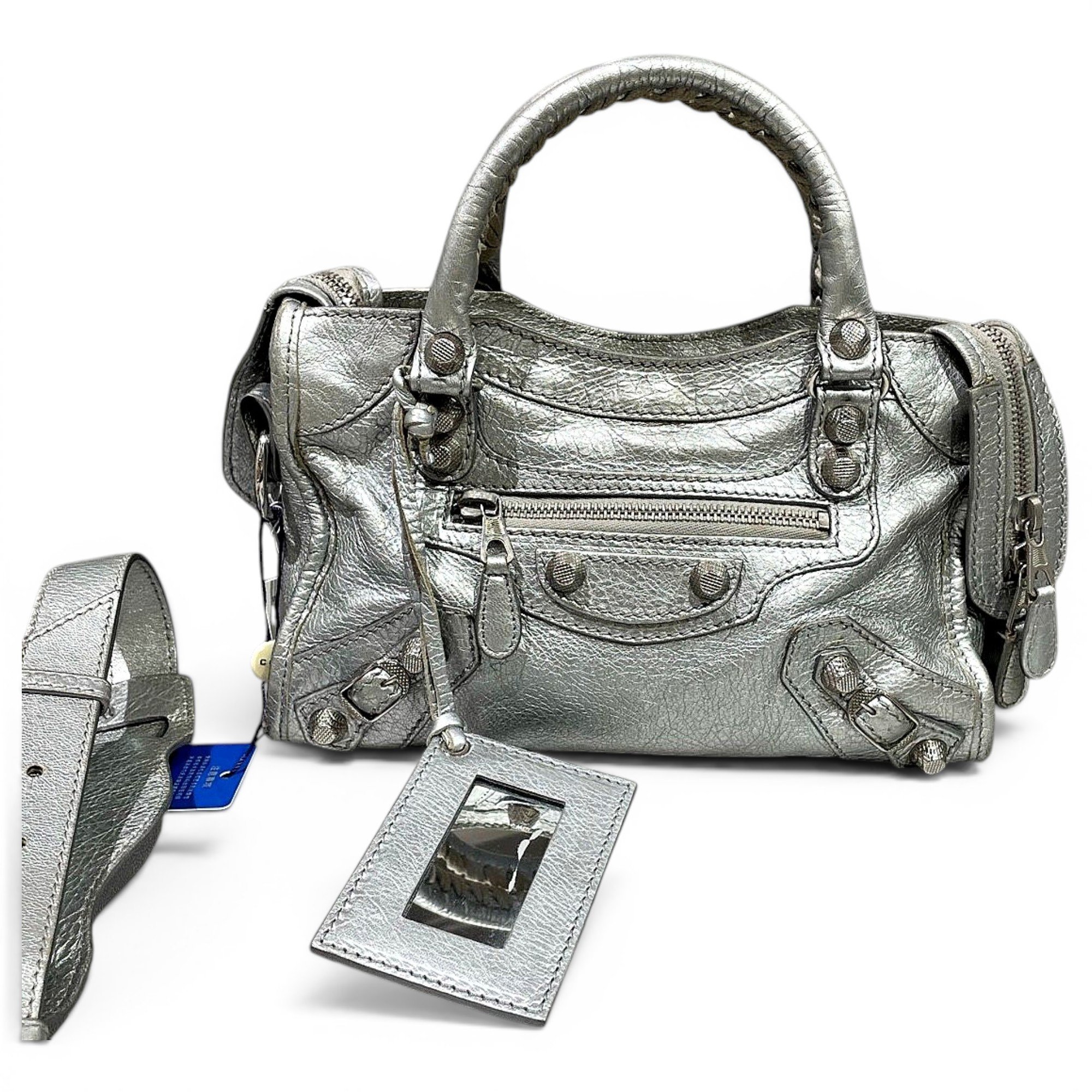 City leather handbag