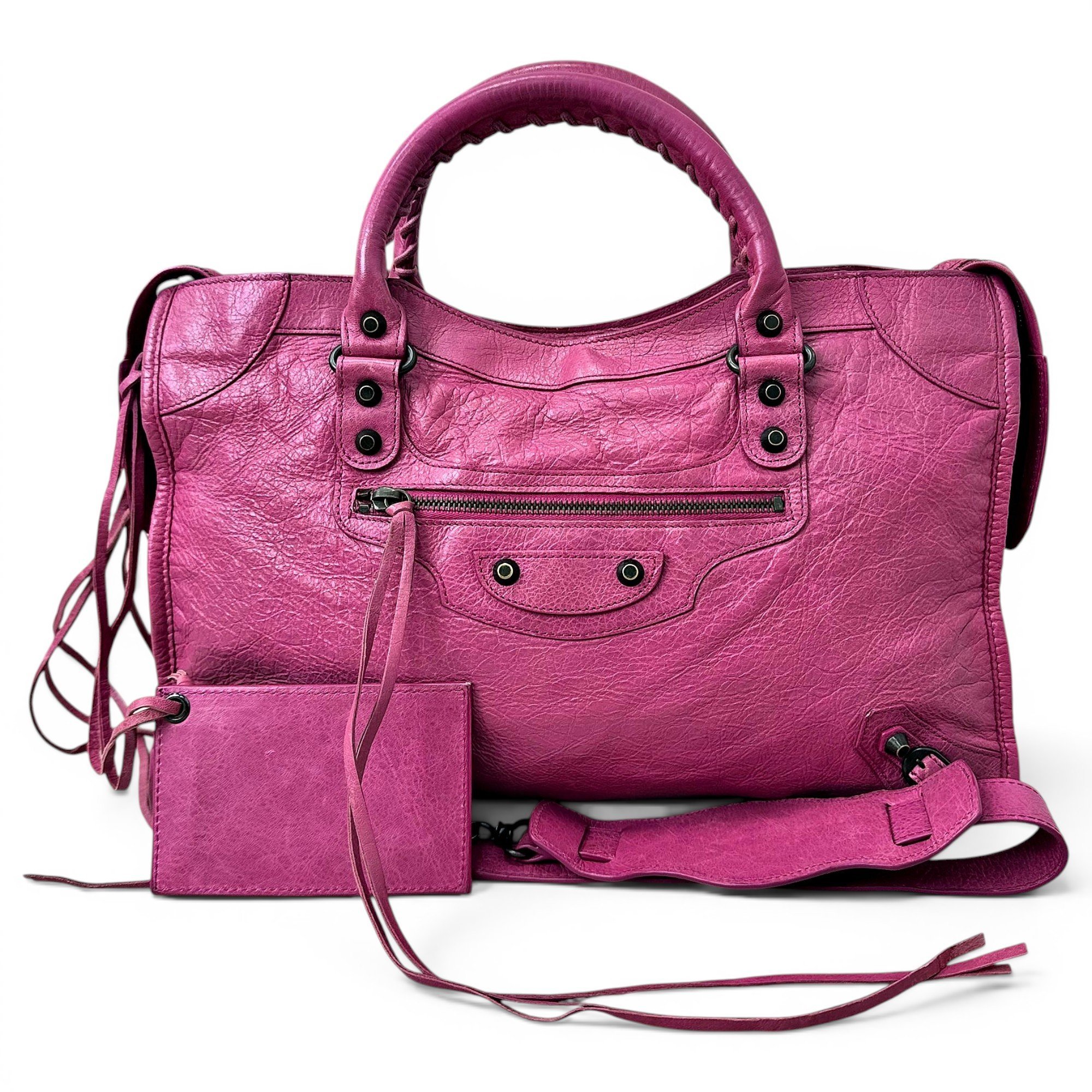 City leather handbag