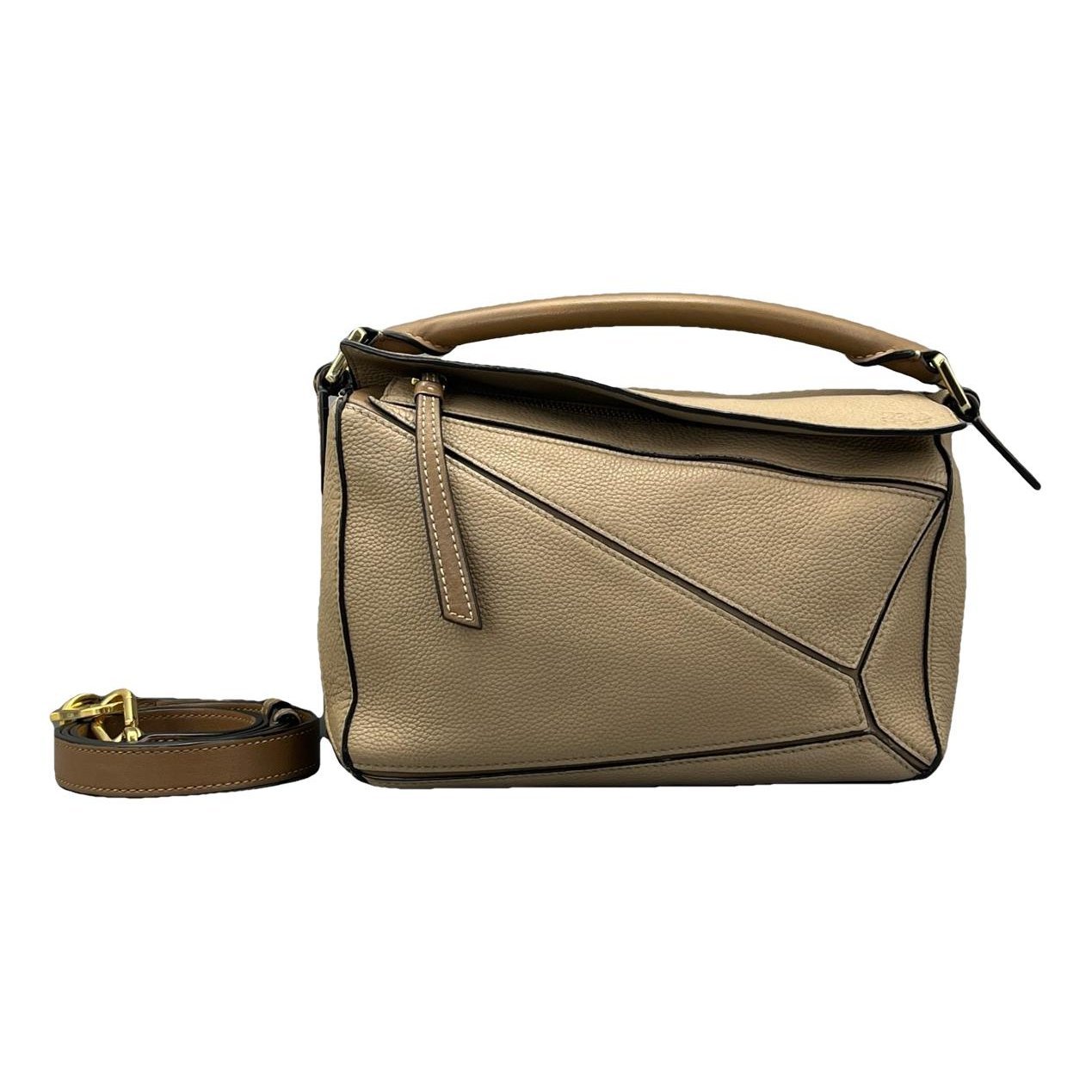 Puzzle leather handbag