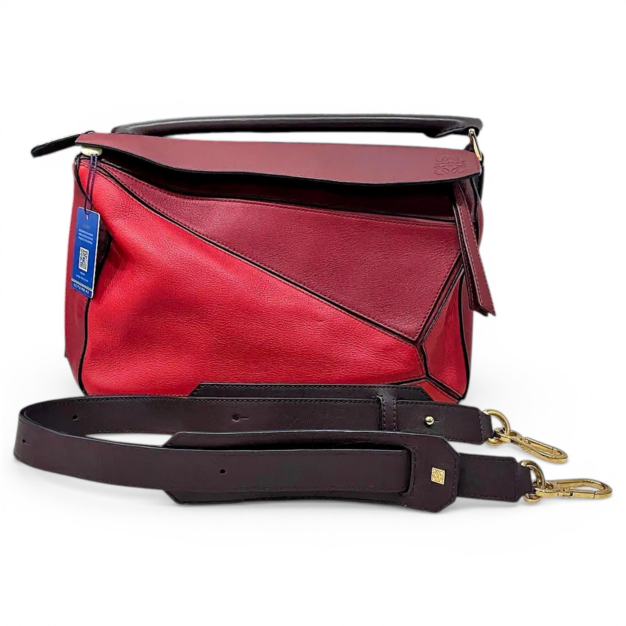 Puzzle leather crossbody bag