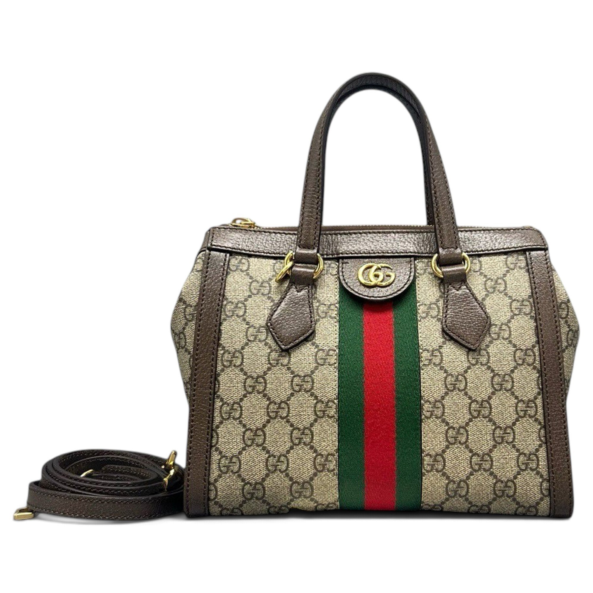 Ophidia Top Handle leather handbag