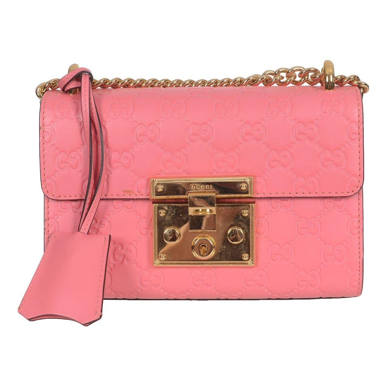 Padlock leather handbag