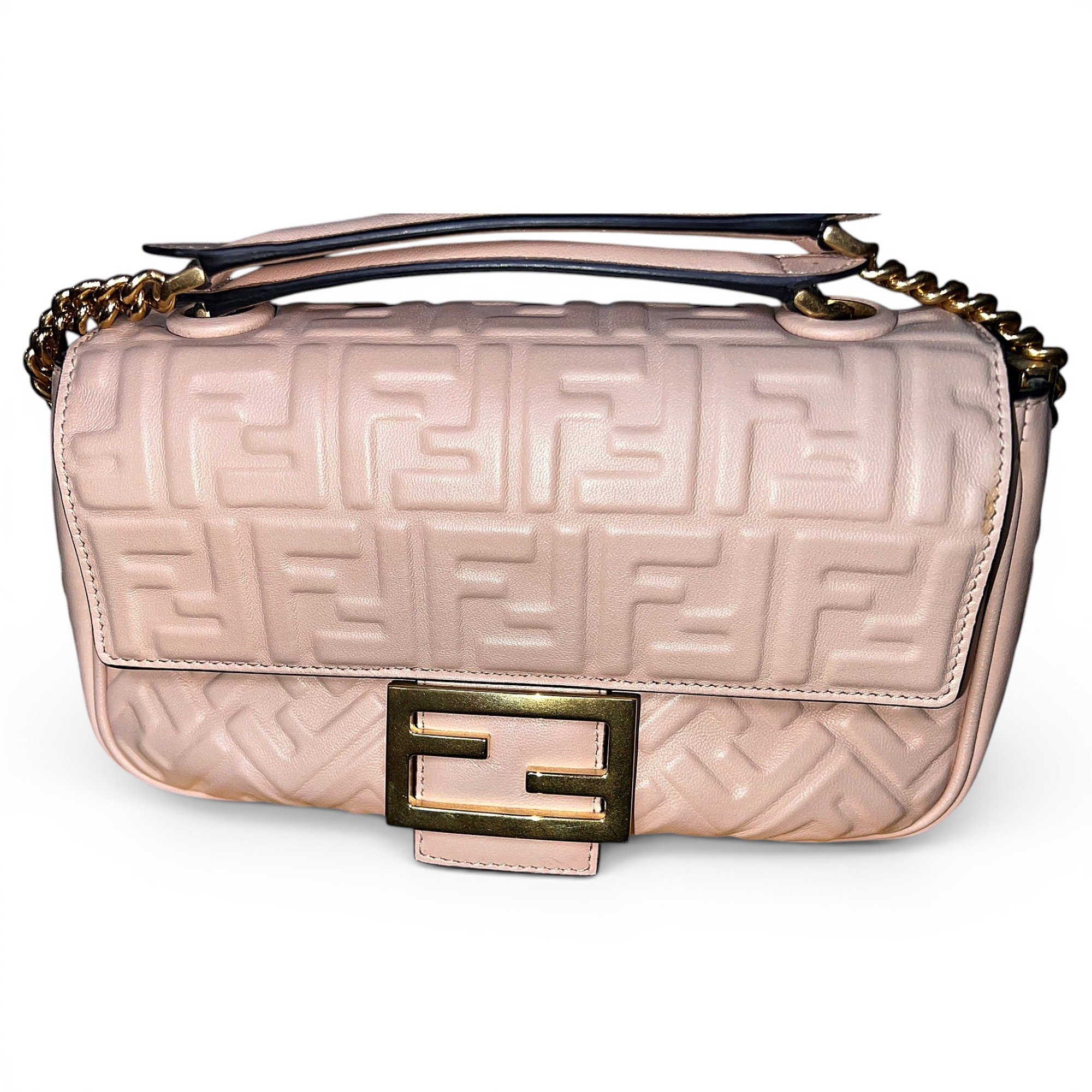Baguette Chain Midi leather crossbody bag