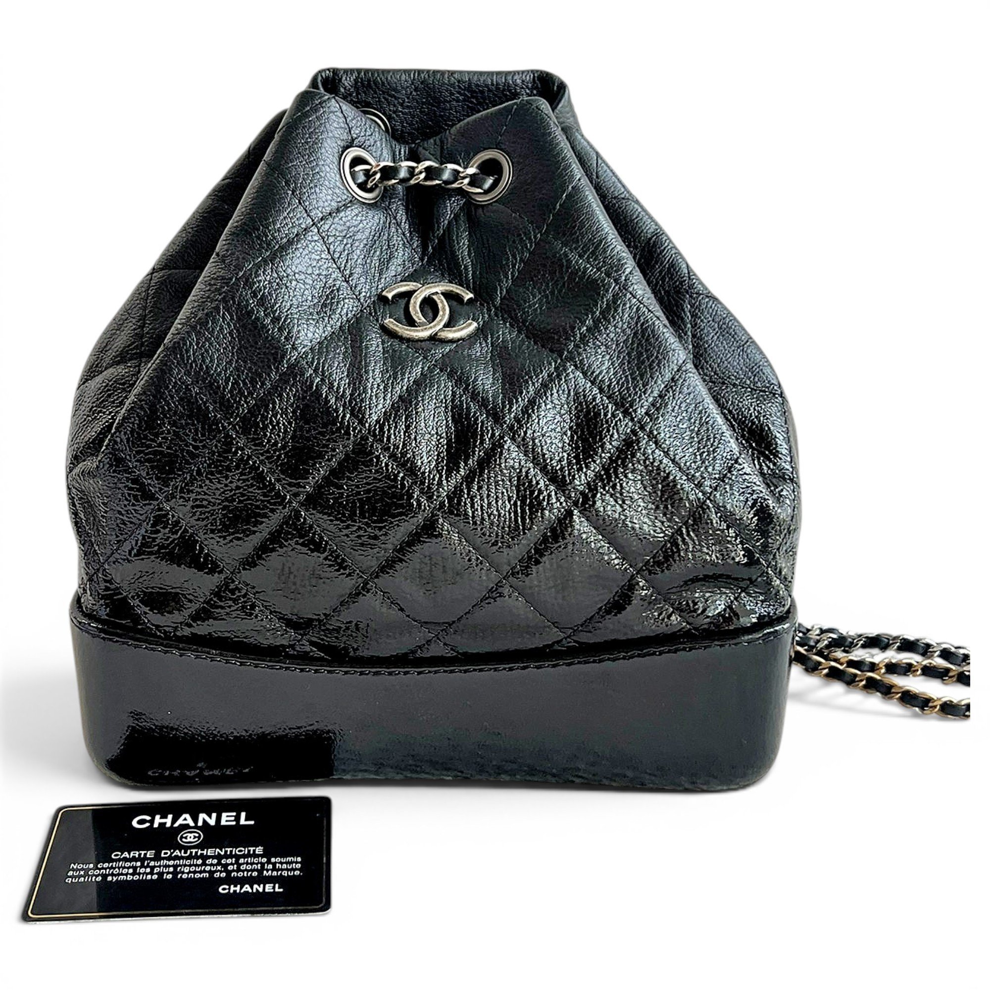 Gabrielle patent leather backpack