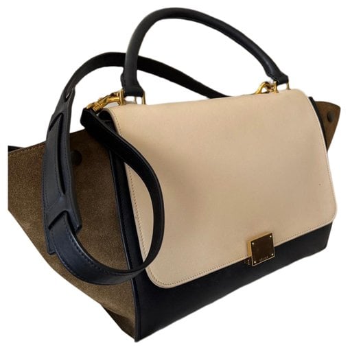 Trapèze leather handbag