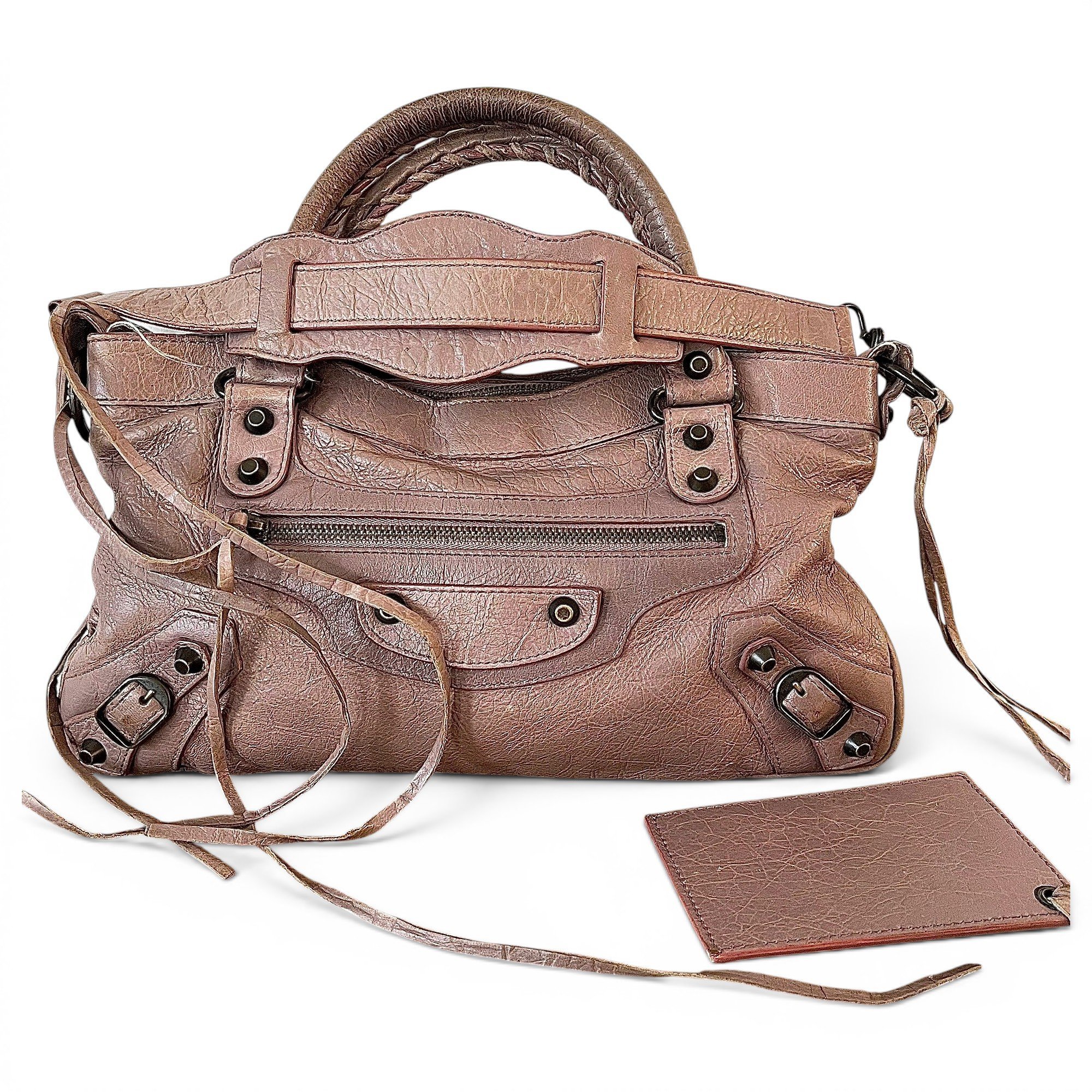 City leather handbag