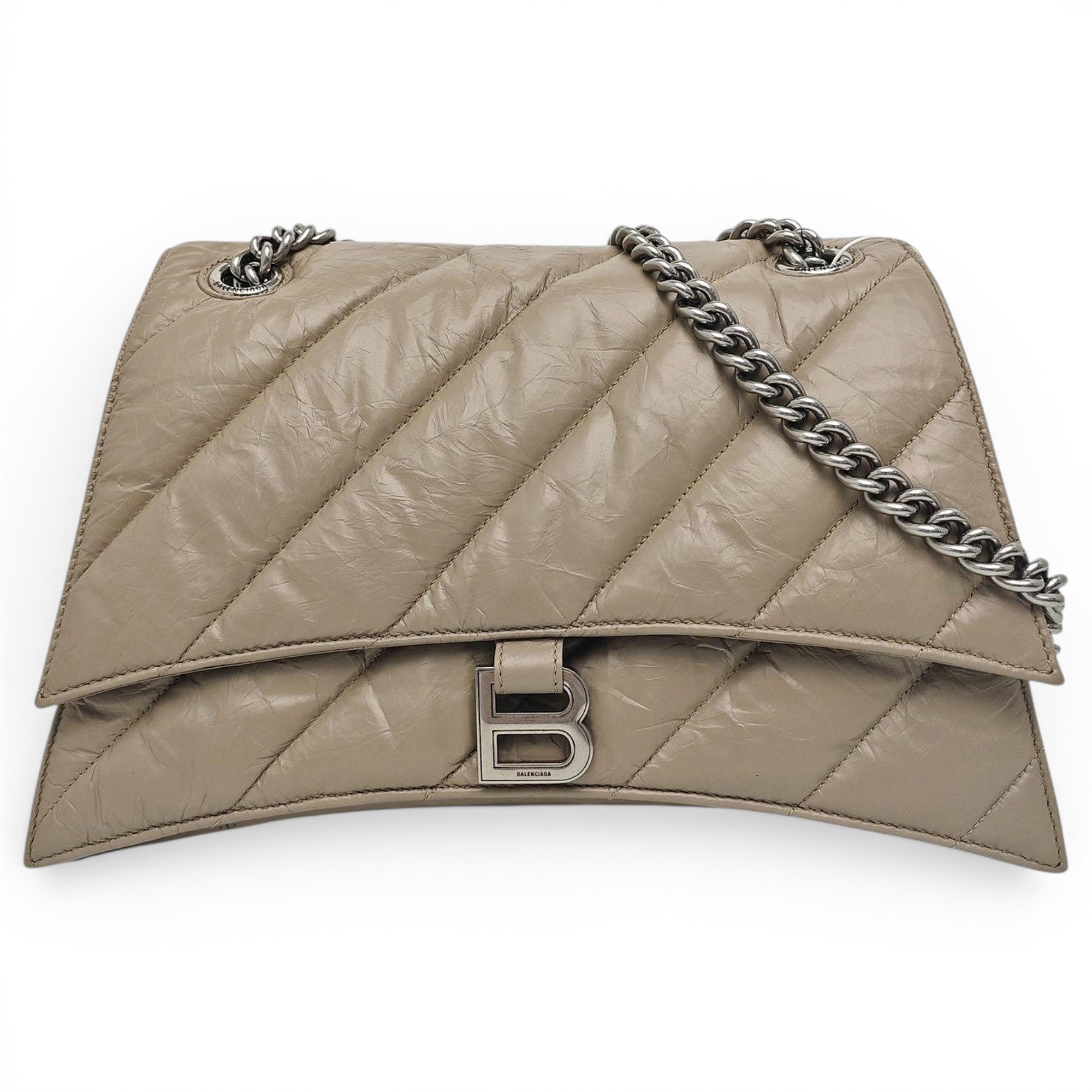 Crush leather handbag