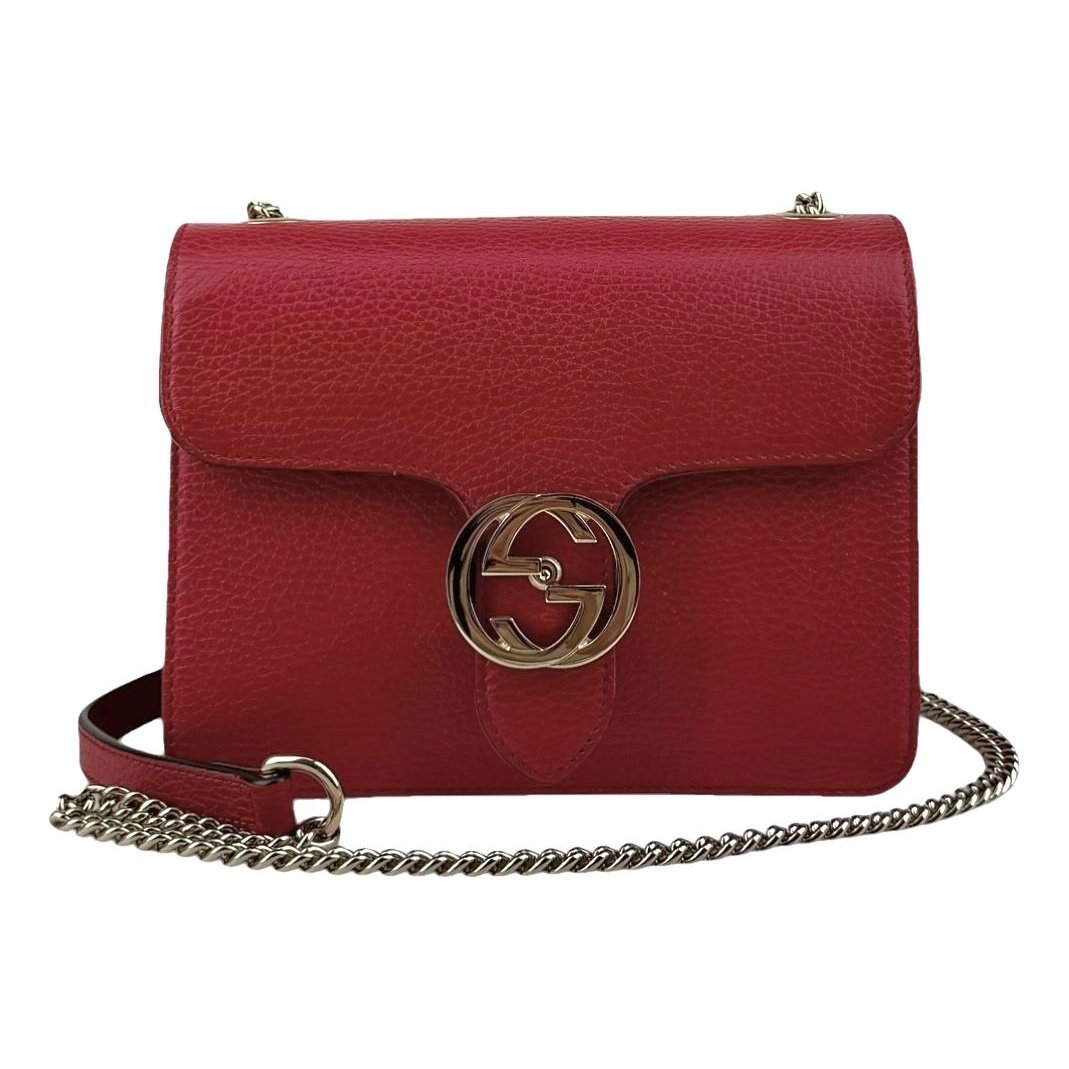 Interlocking leather crossbody bag