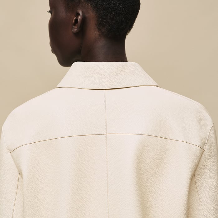 Beige Sable Washed Deerskin Jacket
