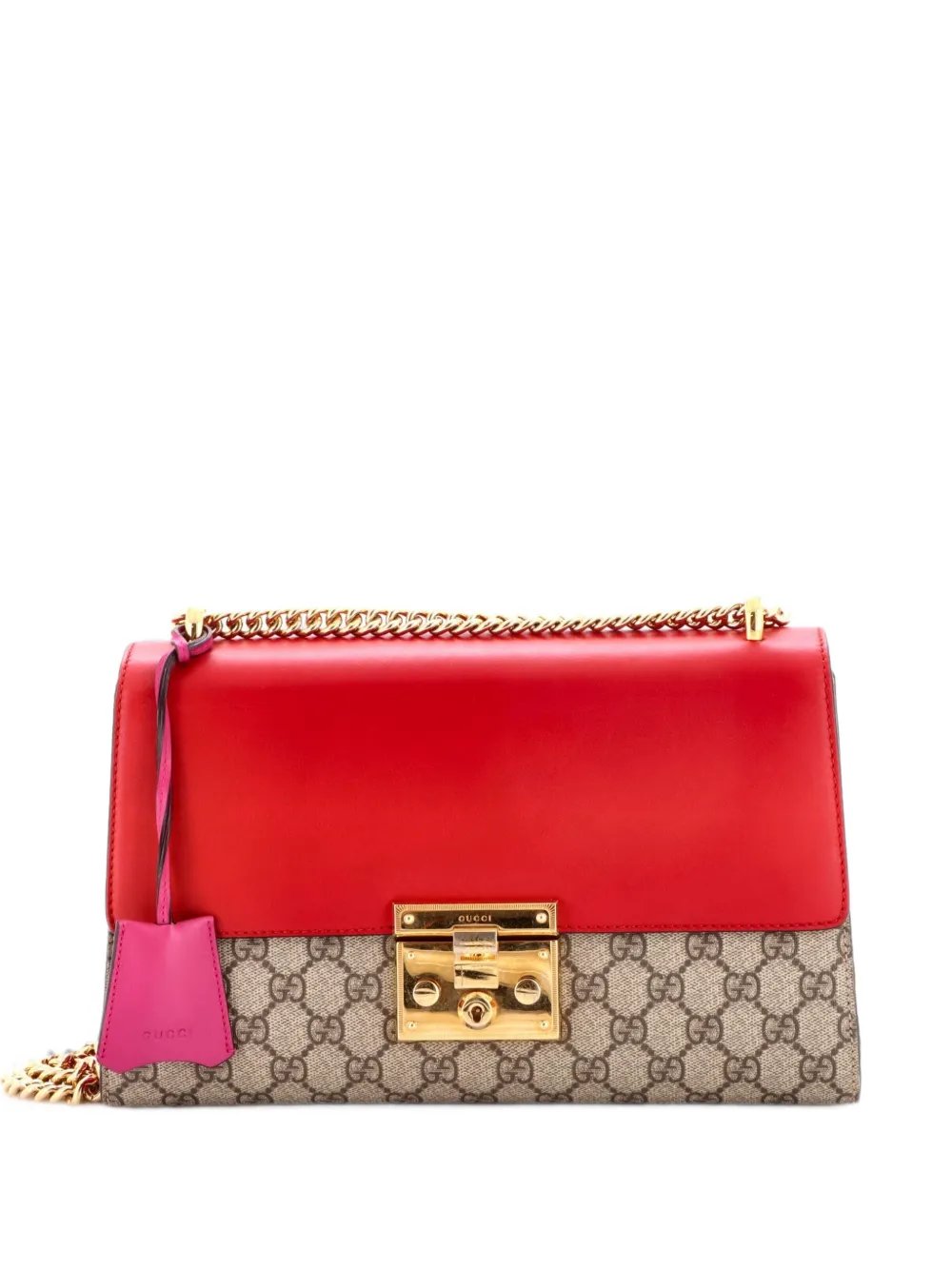 Padlock GG Coated Canvas and Leather Medium shoulder bag