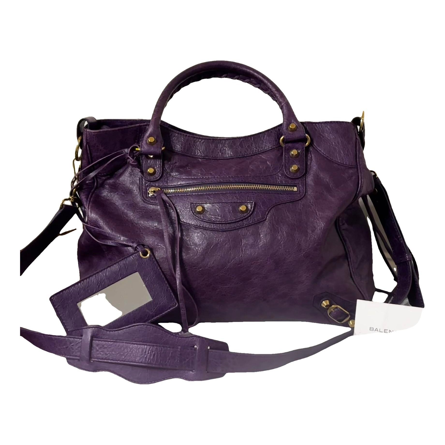 City leather handbag