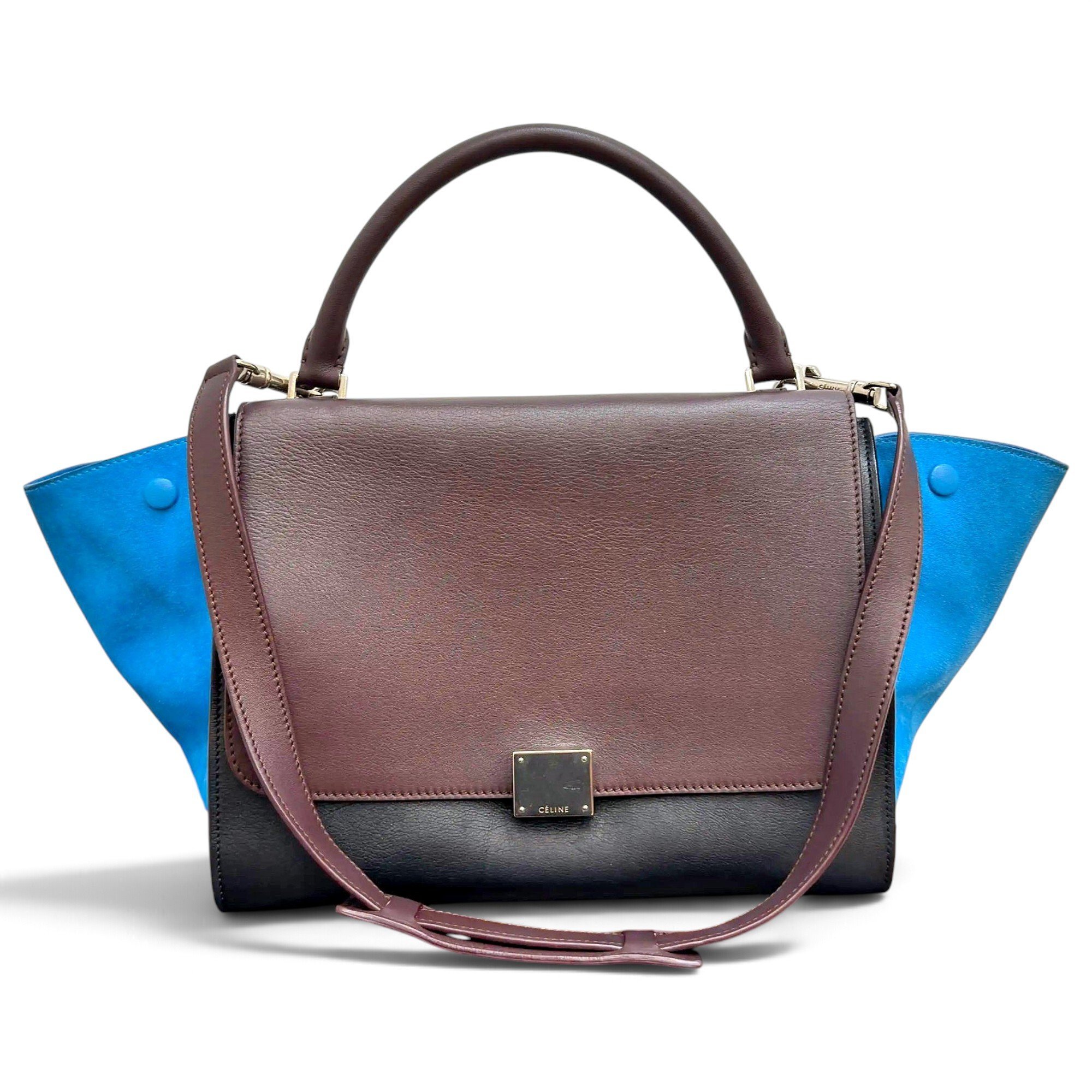 Trapèze leather handbag