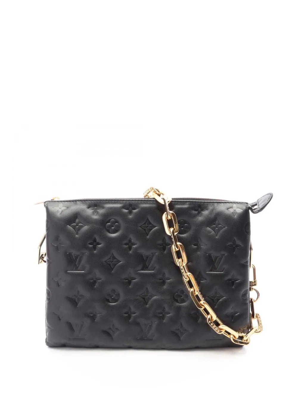 2021-2026 Monogram Embossed Puffy Lambskin Coussin PM satchel